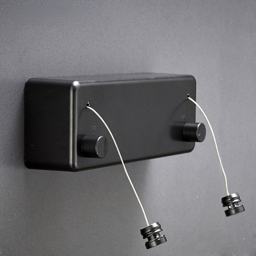 4.2M Double Row Clothesline Wall Mounted Retractable Clothes Dryer Steel Rope Wall Hanger Laundry Dryer Indoor Clothes Line