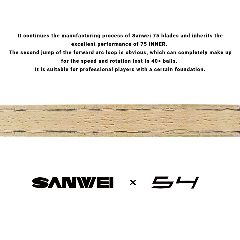 SANWEI 54 Inner Yellow ALC Table Tennis Blade Ayous Core Ping Pong Paddle Off+ Loop Fast Attack INNER Carbon FIBER