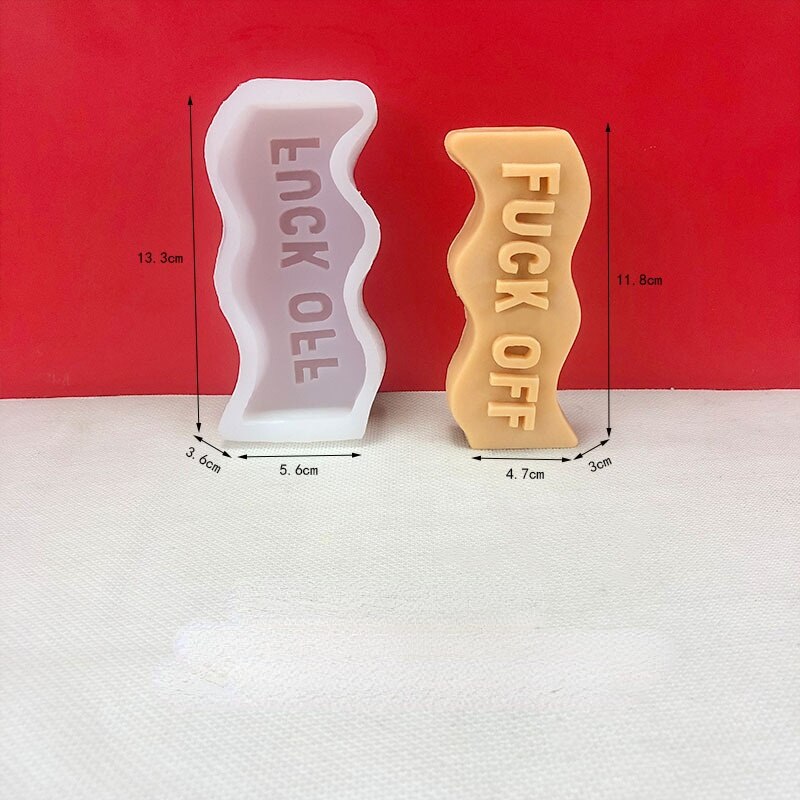 Moules à bougies en Silicone polyvalents, salutations anglaises créatives, pour plâtre, savon, mots anglais, bricolage: FUCK OFF
