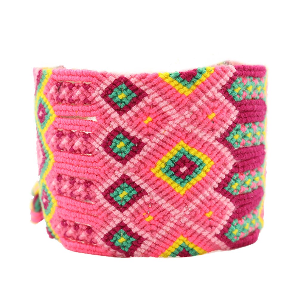 Pulsera de la Amistad tejida a mano para hombre y mujer, brazalete bohemio Hippie de 6cm de ancho, con borlas, para playa y verano