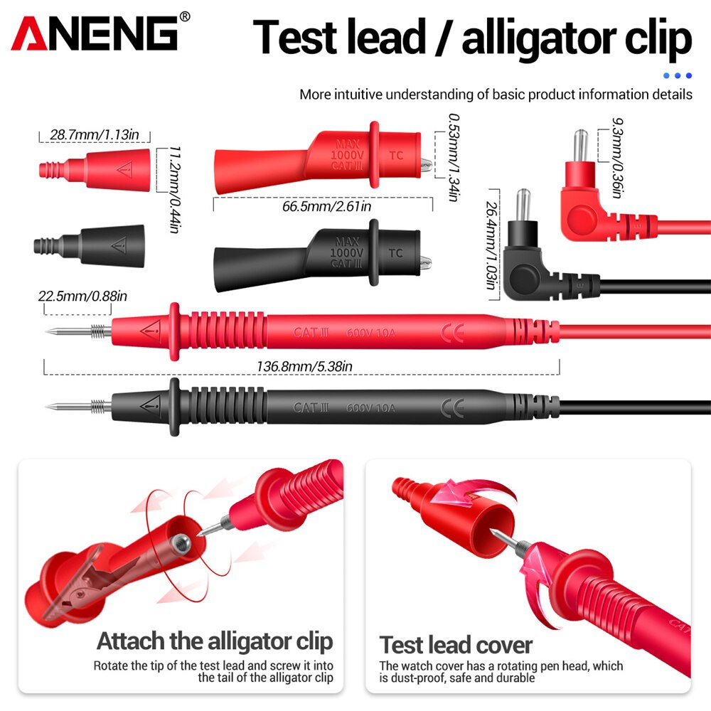 ANENG MH10 HD Digital Insulation Resistance Megger Tester 1000V Megometer Megohmmeter Ohm Test Auto Range Backlight Meter