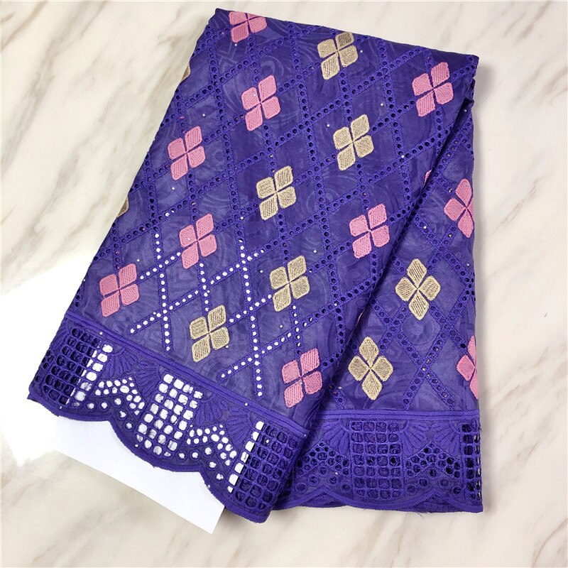 Swiss voile lace in switzerland white african lace fabric wedding 5yards swiss lace fabric for dress 100% cotton fabric: Color 3