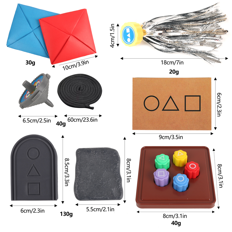 Juego de dados de juego de Calamari con impresión 3d, accesorios de juego de , círculo cuadrado, impresión triangular, juegos de Bar, accesorios de , juego de película coreana: Gris claro