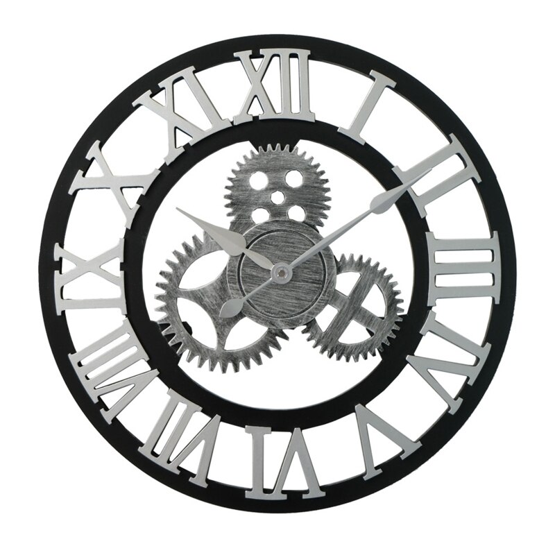 40/50cm Vintage silencieux horloge murale arabe chiffre romain pendule horloges décor: 50SR