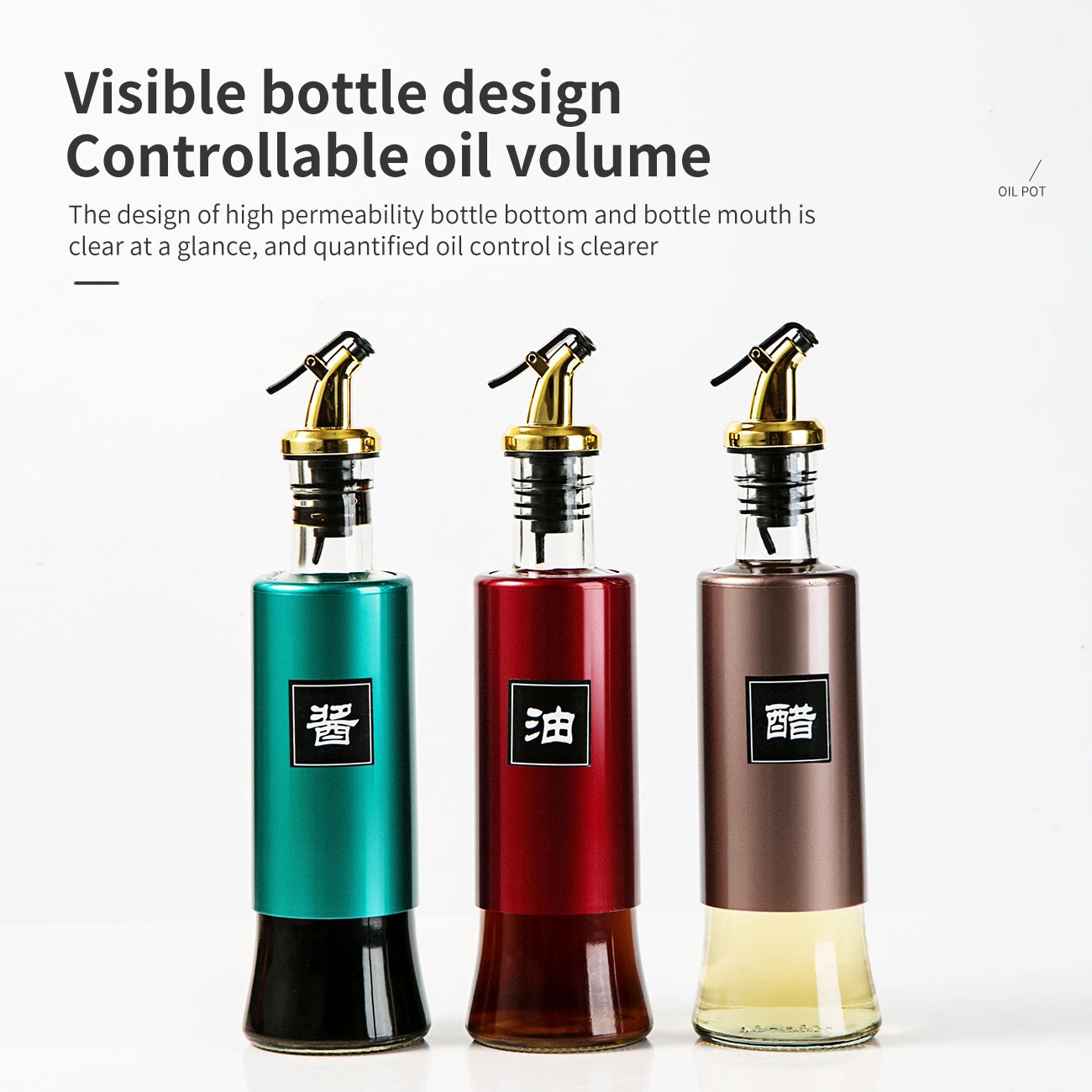 Glazen Olie Pot Japanse Stijl Keuken Automatische Openen En Sluiten Sojasaus Azijn Kruiden Fles Azijn Pot