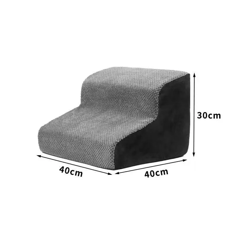 Rampa de segurança para animais de estimação com 1-3 degraus para cães, gatos e ursos de pelúcia, escadas laváveis para sofá-cama, fácil de montar, escada pequena: Chocolate