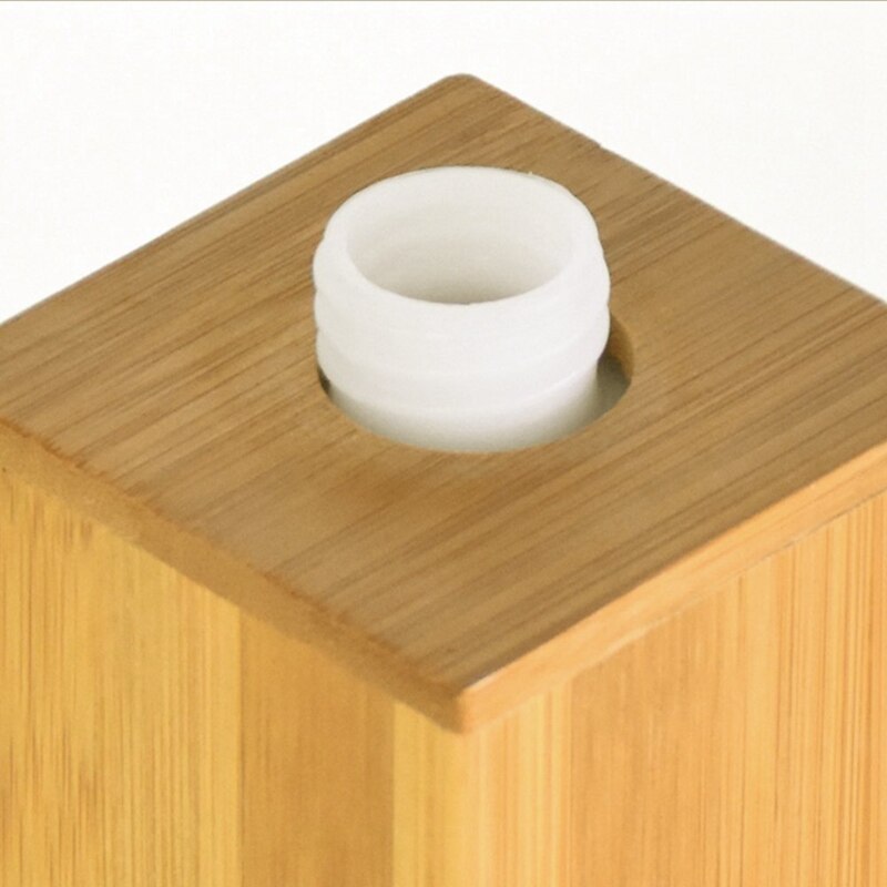 Liquid Soap Dispenser, Bamboo Wooden Household Bathroom Restaurant Hotel Bathroom Lotion Liquid Refillable Hand Bottle with Stai