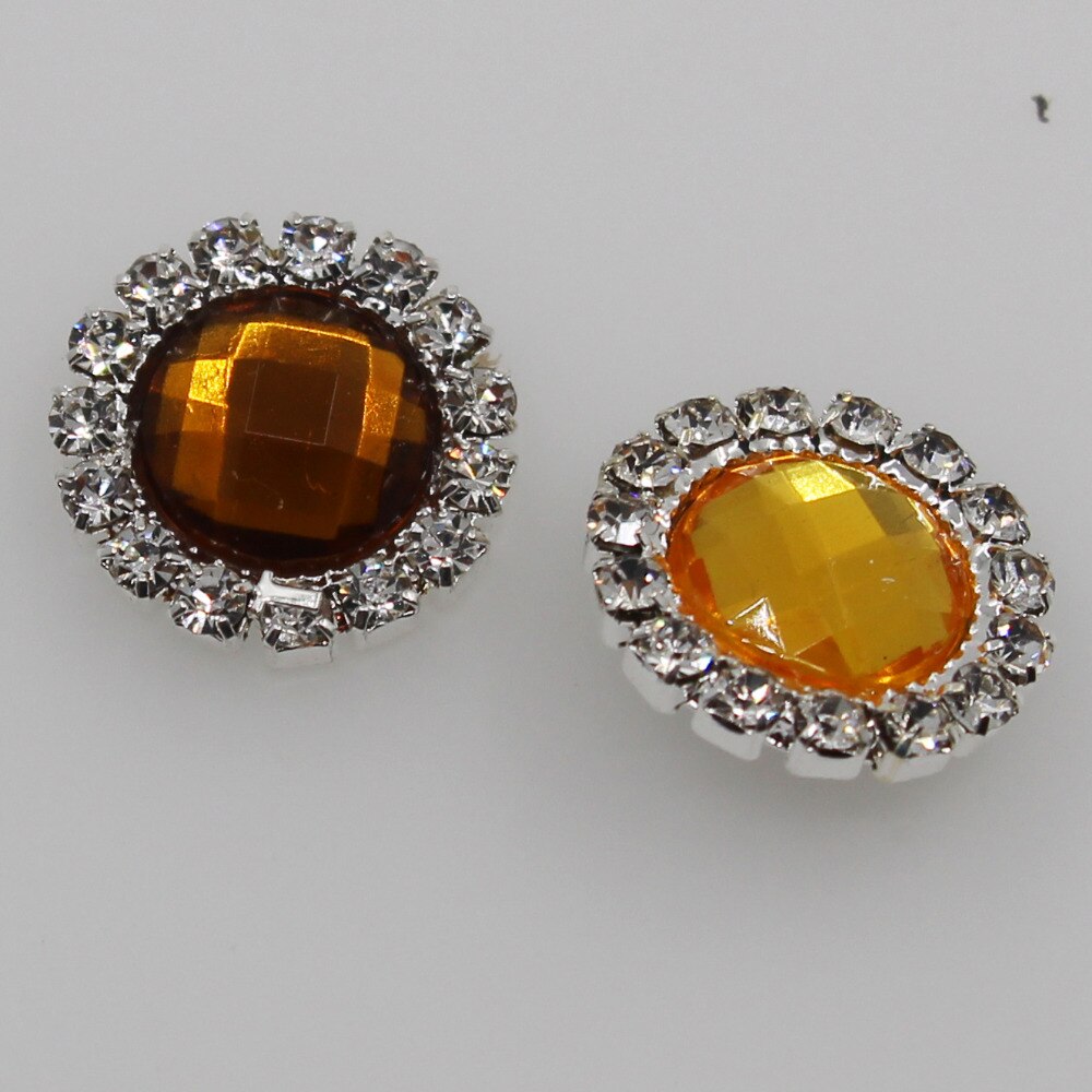 10 st 15mm naaien kleding Rhinestone shank knoppen Clear Crystal Acryl Bruiloft decoratieve DIY kleding ambachten accessoire