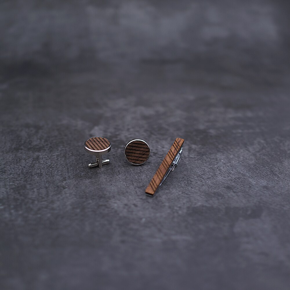 Pince à cravate en bois de pour hommes, pour hommes, ensemble de bijoux