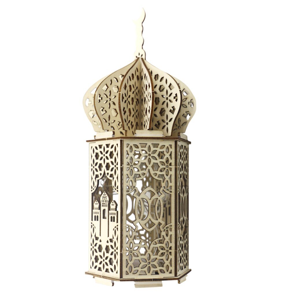 1Pc Moslim Festival Licht Ramadan Eid Mubarak Decoraties Voor Home Led Hout Lichten Eid Mubarak Decor Islam Party levert: B