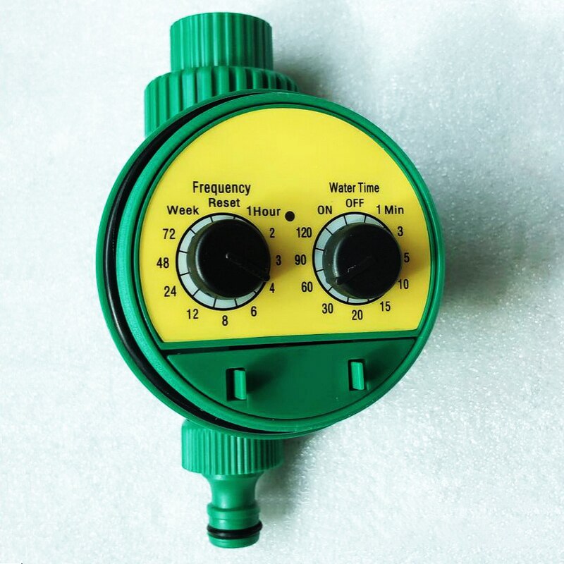 Automatisk vand-timer vandingscontroller system intelligent elektronisk lcd-skærm hjemme kugleventil vanding timer havedryp: Gul