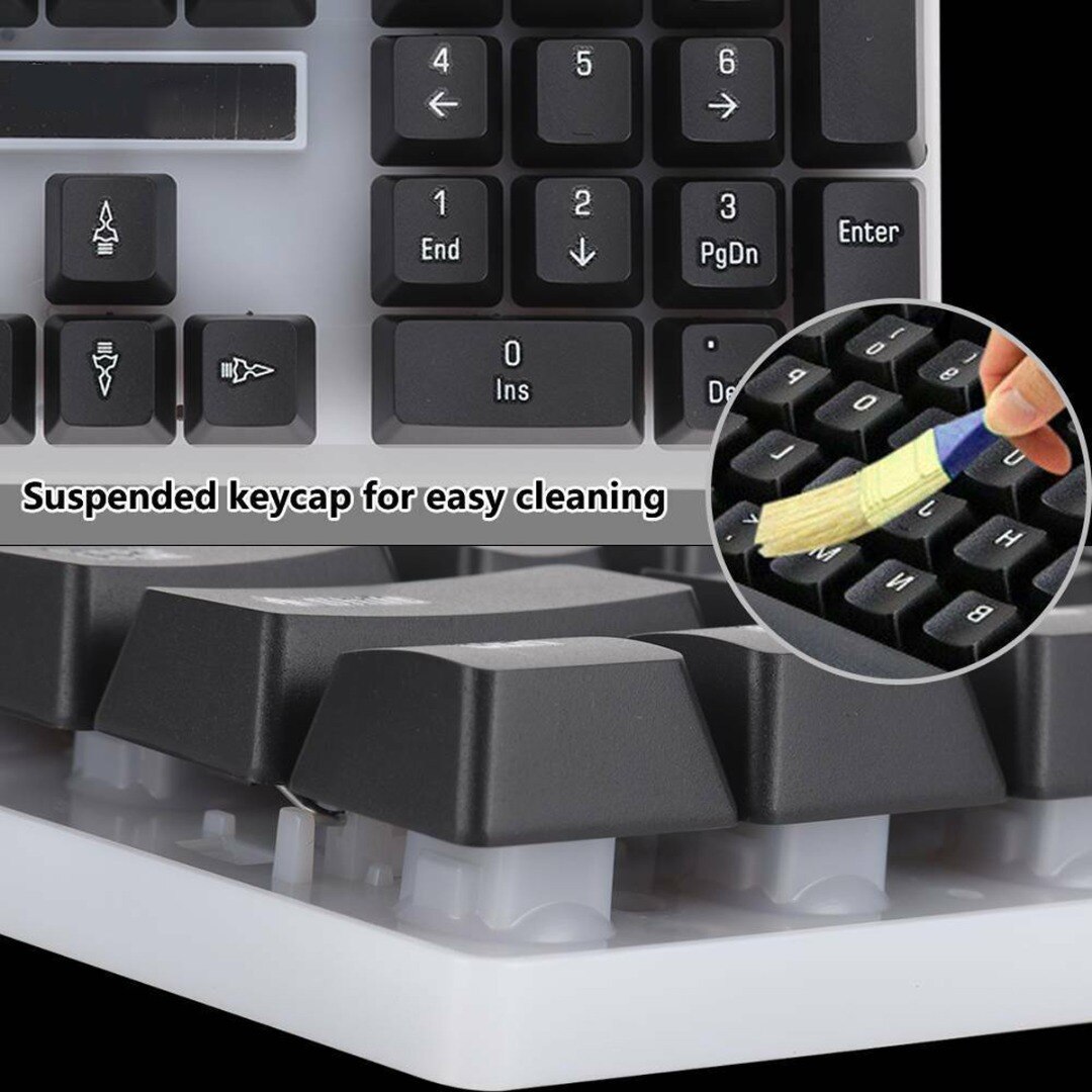 Pohiks Rainbow LED USB Computer Mouse Gamer Mice Backlight keyboard Gamer Kit Silent Gaming Mouse Suitable For Laptops