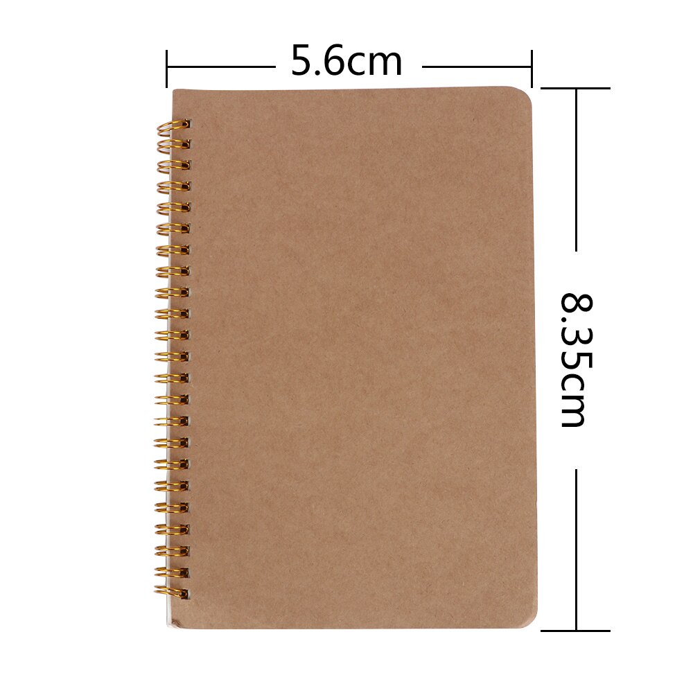 100 Pages A5 Kraft Paper Cover Notebook Dot Grid Exercise Book Coil Notepad Journal Notebook