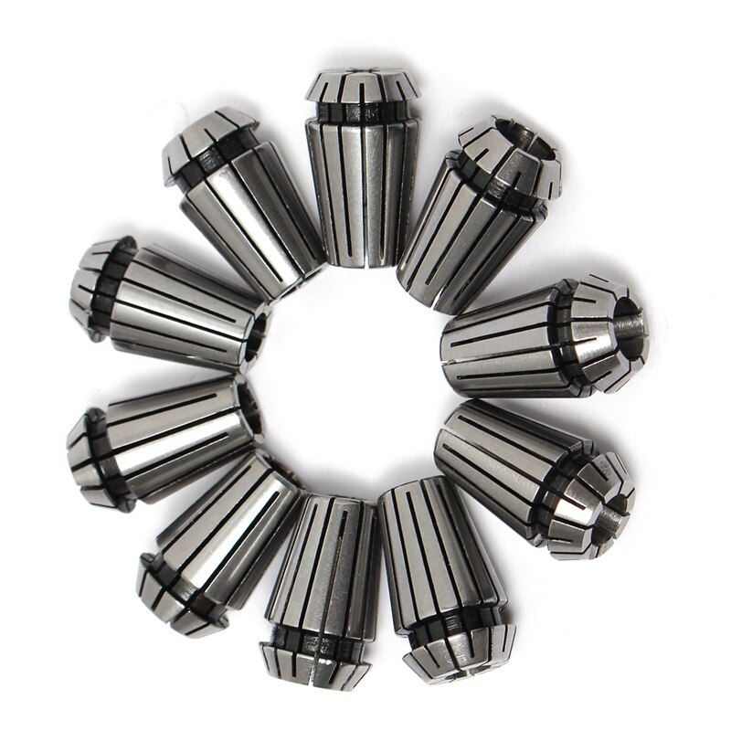 Conjunto de pinças ER-16, 10 PCS ER-16 Spring Collet Milling 1-10mm Precision Spring Steel