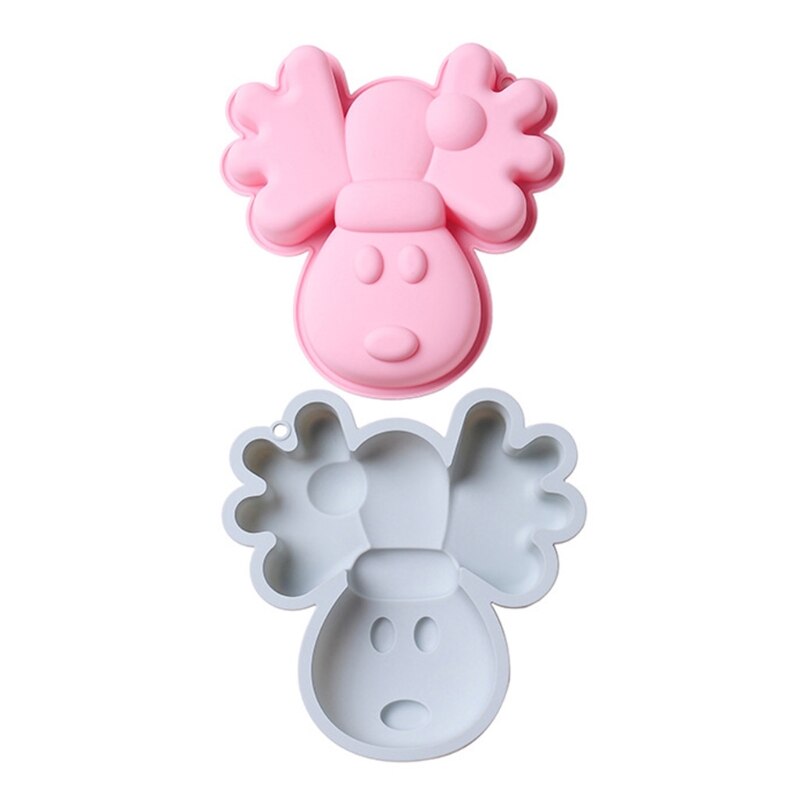 Stampo per pasta tagliabiscotti Silicone ecologico per uso alimentare forma di renna al cioccolato utensili da forno stampo per torta fondente