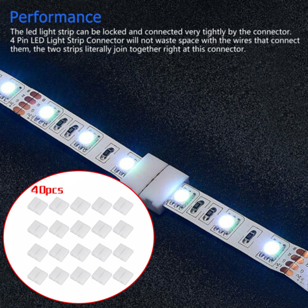 Magnet LED Strip Connectors Connected 4Pin 10mm Fireproof For 5050 RGB Lamps, Lighting & Ceiling Fans