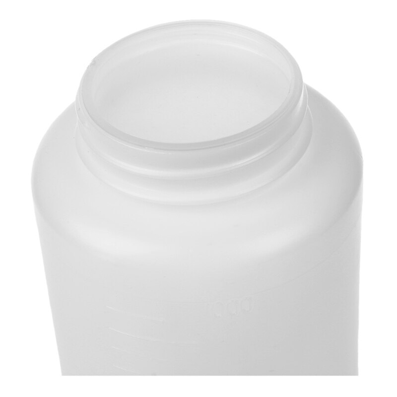 1000ml white plastic double cap graduated lab bottle with closure