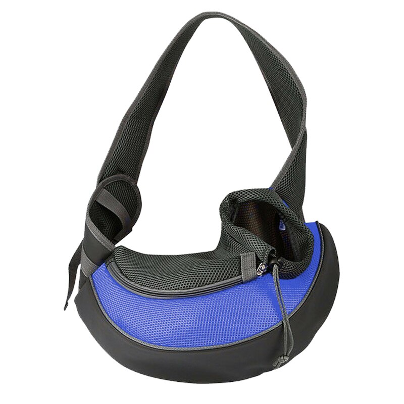 Sac fourre-tout de sac à main de transporteur de chiot d'animal de compagnie S/M sac à bandoulière extérieur de chien de voyage maille Oxford confort simple léger commode: Blue