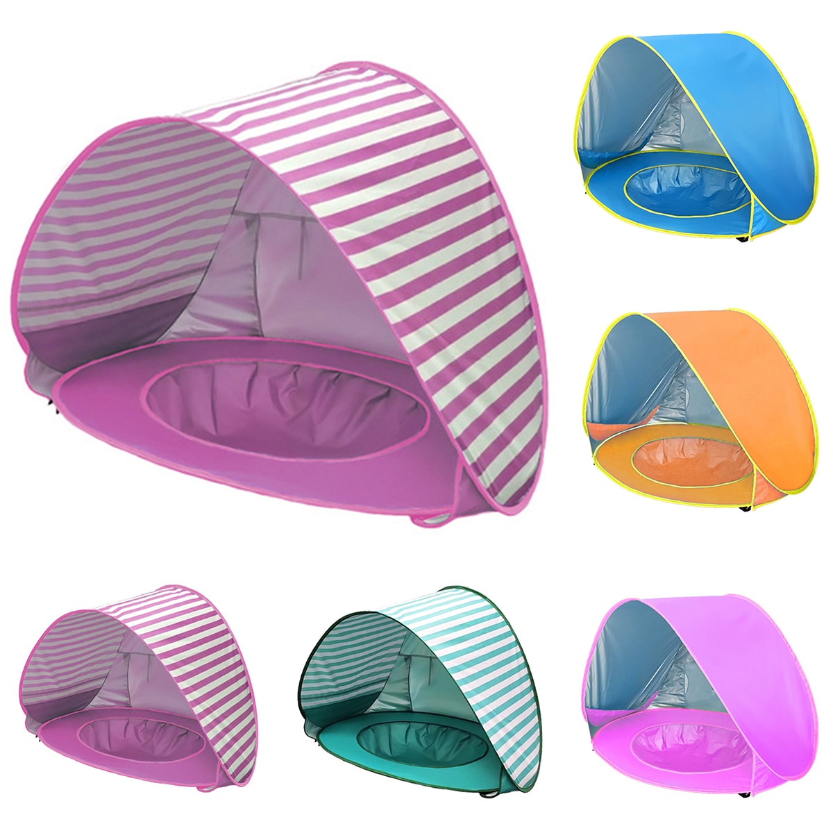 Outdoor Indoor Baby Beach Tent Children Waterproof sun Awning Tent Kid Camping Sunshade BeachUV-protecting Sunshelter with Pool