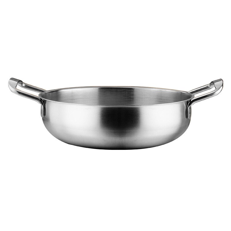 20cm Stainless Steel Ramen Pot Golden Seafood Pots Crayfish Pot Small Wok Pan Clear Soup Pot Kitchen Cooking Pot: siliver pot