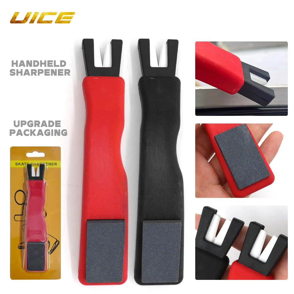 Afilador de cuchillas de borde de patín de hielo de mano, accesorios de Hockey, herramienta de piedra de afilar para patines de Hockey sobre hielo, hoja de patinaje