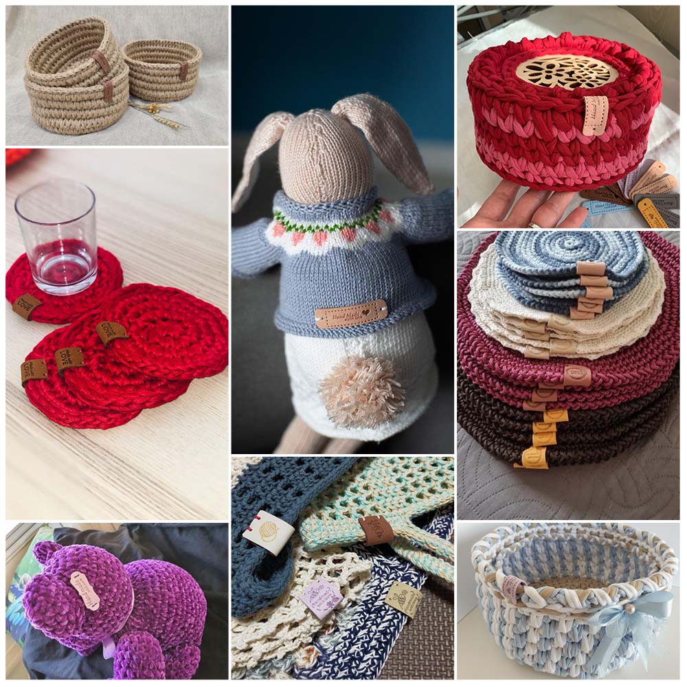 Ręcznie wykonane metka ze skóry wieniec metki dla odzież szyta ręcznie etykiety DIY czapki szalik kosz dodatki robić odzieży 20 sztuk 2.5x5CM