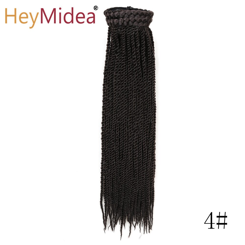 Braided Drawstring Ponytail 20''Box Braids Ponytail Bun Clip-in Afro Natural Ponytail Crochet Braided Hair Extensions for Woman: 4