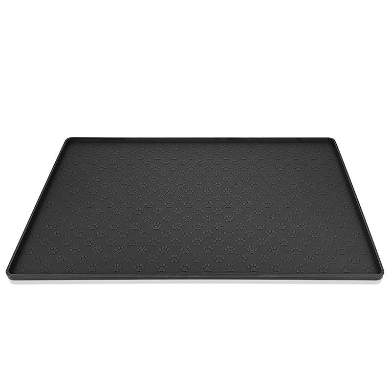 Napperon pour animaux de compagnie bol de nourriture pour chien tapis d'alimentation pour chat tapis d'alimentation pour chien chat napperon d'alimentation en Silicone imperméable pour animaux de compagnie bol tapis d'alimentation: M / Black