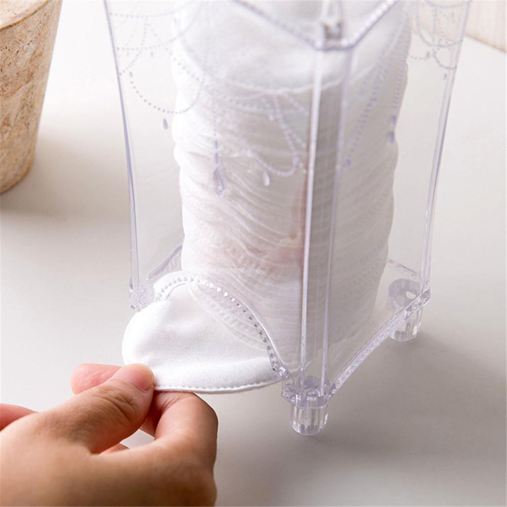 Beste wattenschijfjes dispenser opbergdoos doos wollen deksel transparant stofvrij make-up organizers dames opbergdoos