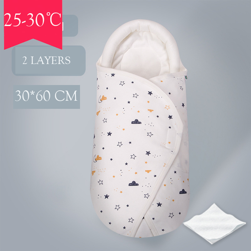 Manta envuelta con Velcro para bebé, almohada de cabeza en forma de U, protección, saco de dormir, cochecito para niño y niña: 2 Layers 12