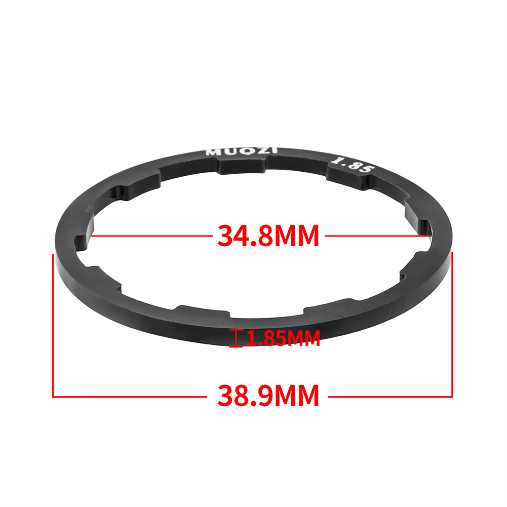 MUQZI distanziali per rondelle mozzo bici da strada lega di alluminio MTB rondelle movimento centrale bici volano guarnizione cassetta accessorio ciclismo: nero
