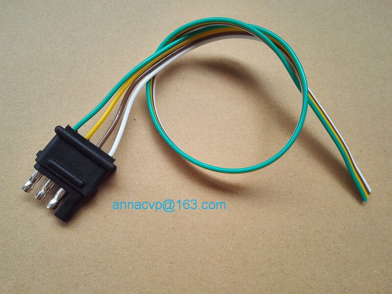4 pole pin trailer plug, Flat trailer plug wiring harness kit trailer side only
