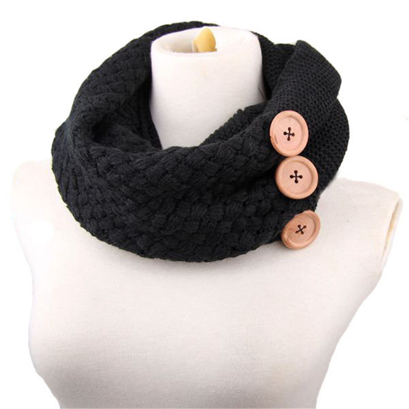 Écharpe en tricot Infinity pour femmes, cache-col épais et , à la , pour l&#39;hiver, YG121: NO 1 black