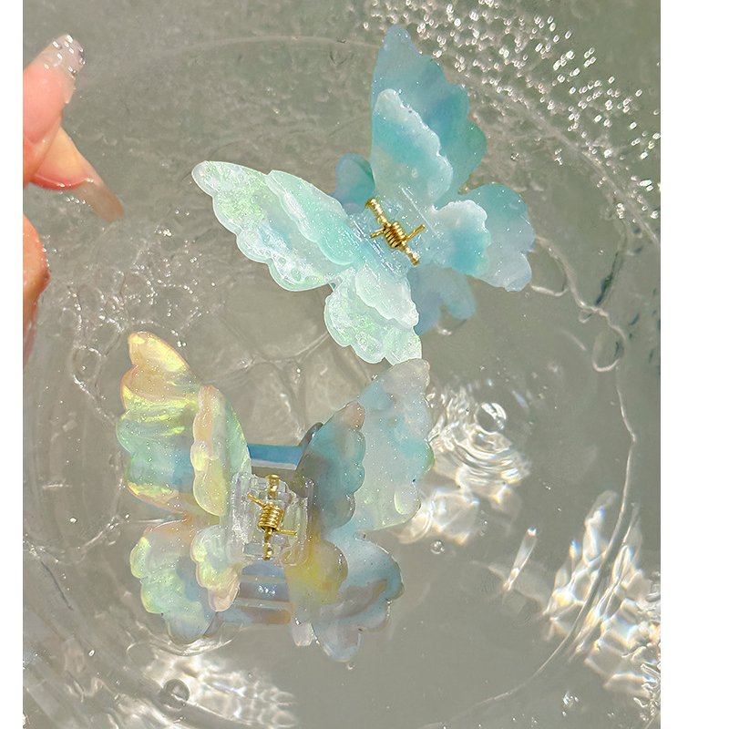 Pince à cheveux papillon changeante de couleur douce, pince à cheveux crabe féerique d'été pour femmes et filles, pince requin, épingle à cheveux, couvre-chef, accessoires pour cheveux