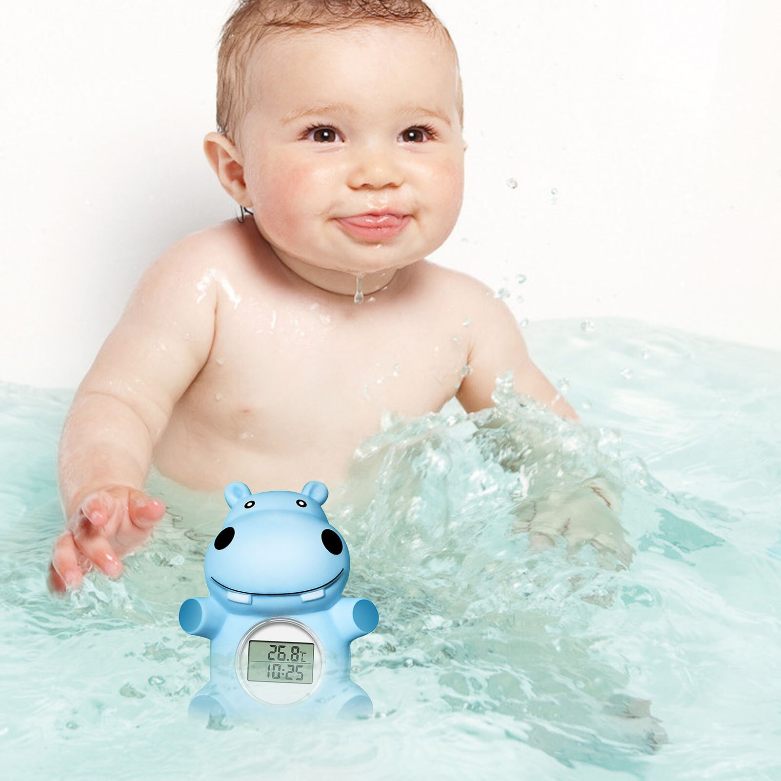 Little Hippo Water Thermometer LCD Display Temp Swimming Pool Thermometer Baby Inflatable Swimming Pool Thermometer Bath Toy
