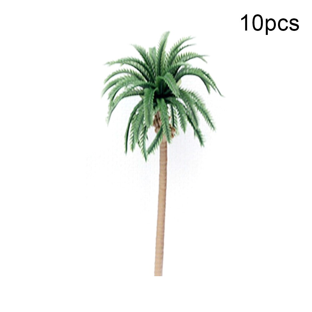 10Pcs Mini Artificial Coconut Palm Trees Model DIY Landscape Layout Accessory: 10cm