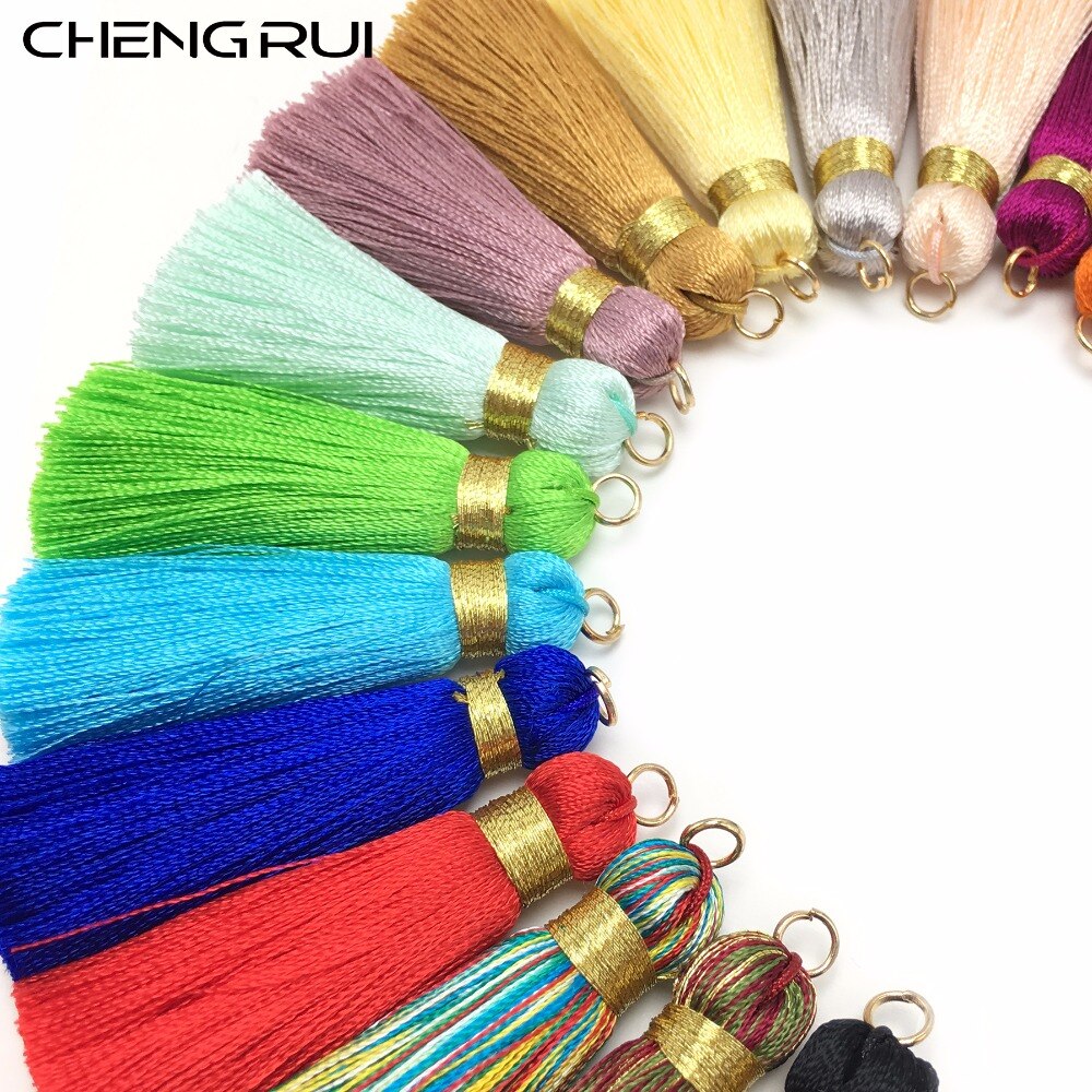 Chengrui L114, 4 Cm, Zijde Kwasten, Kleine Kwasten, Hand Made, Earring Bevindingen, fringe Gordijn, Kwastje Fringe Voor Gordijnen, 4 Stks/zak