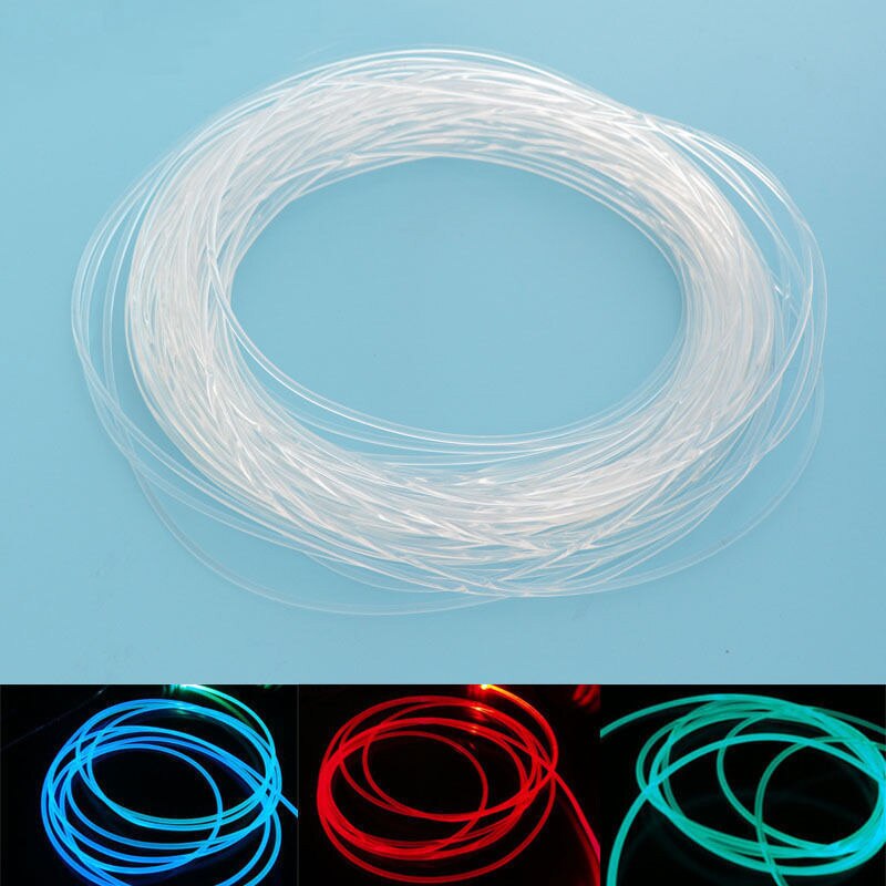 1.5mm/ 2mm/ 3mm/ 4mm pmma plast fiberoptisk kabelside vokse neon ledning ledet el wire streng led strip fleksibel lys reb rør: 3mm