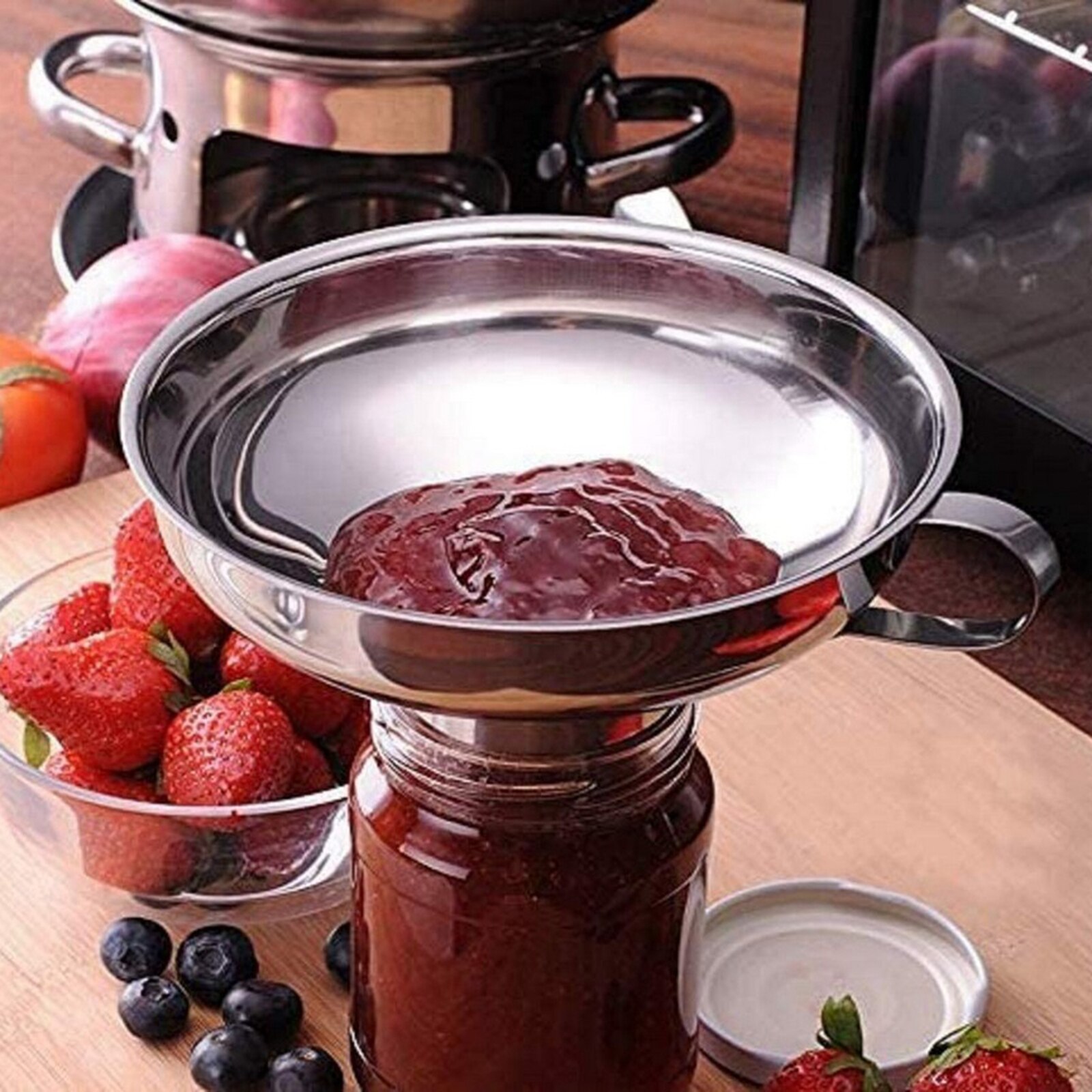 Stainless Steel Oil Pouring Decanting Funnel Can Kitchen Supply Tool