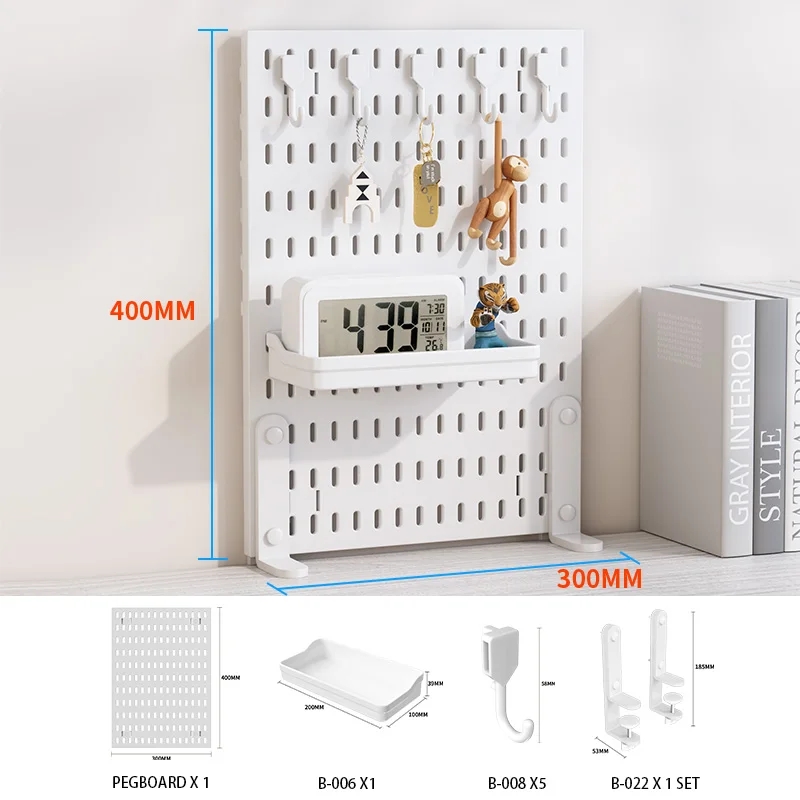 A desk - top storage pegboard for office stationery. Multiple accessories allow for freely - combined vertical display racks.