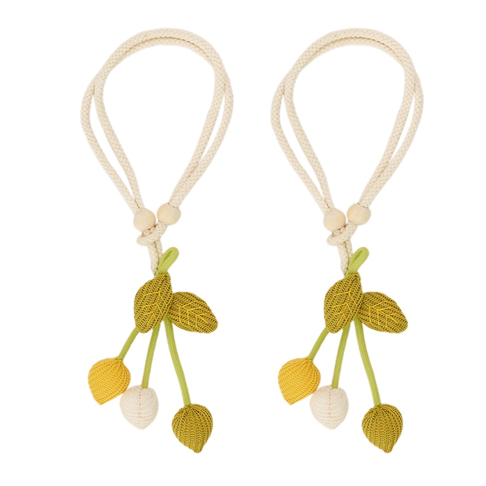 2PCS Adjustable Curtain Tie Sunflower Doll Flower Shape Curtain Rope Holders Cartoon Curtain Buckle Home Decor: Light Grey
