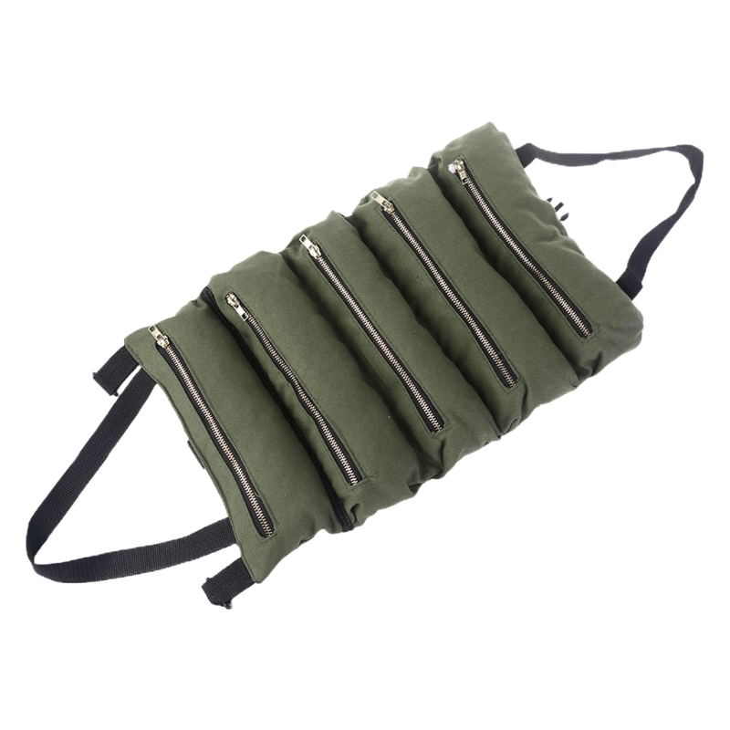 Roll Up Tool Bags Set Multi-Purpose Tool Pouch Wrap Roll with Zipped Compartments Tools Tote Carrier for Wrenches: GN