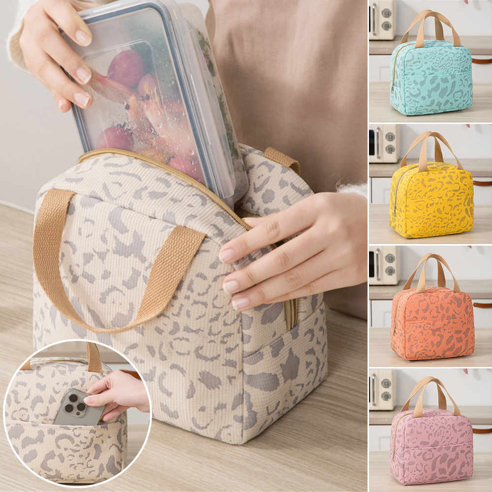 Bolsa de almuerzo térmica portátil para niñas, caja de comida duradera, resistente al agua, nevera para oficina, caja con aislamiento de hielo, bolsa Ins para Picnic y Camping