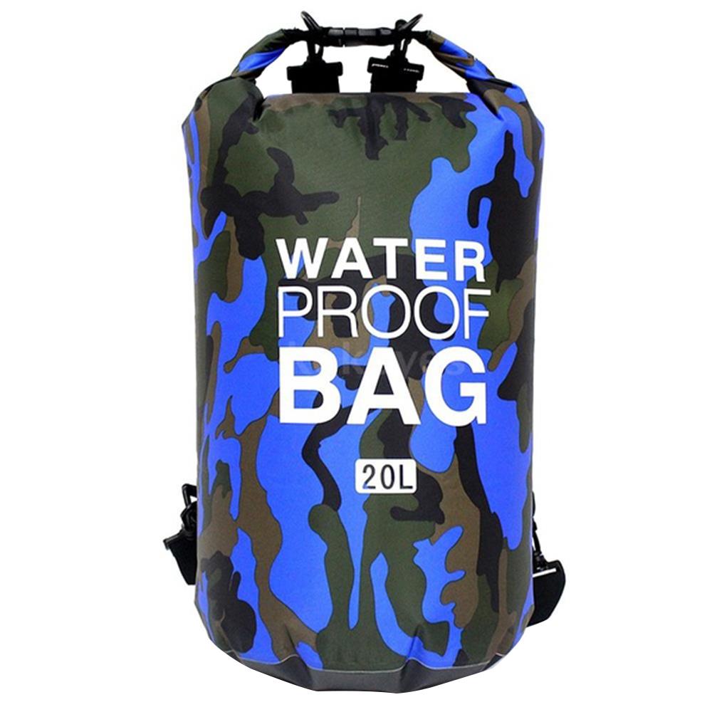 2/10/20l svømmetaske udendørs camouflage vandtæt bærbar rafting dykning tørpose sæk pvc taske til river trekking rafting: Safir camouflage / 10l