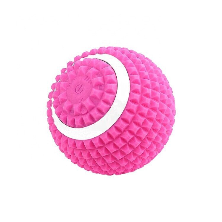 Arrivals Usb Vibratiing Electric Massage Ball Fitness Ball 4-level Peanut Training Fascia Foot Muscle Massager Roller: Rose red