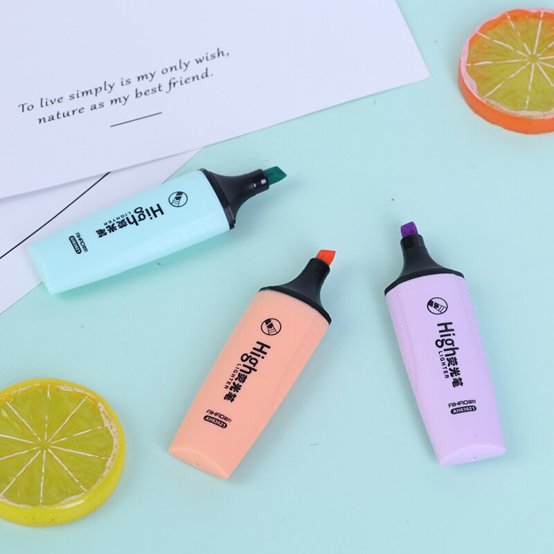 6 colori mini Colorato Evidenziatori Pastello Marcatori Testo Unico di Messa A Fuoco Marcatore Penne per la Scuola Ufficio