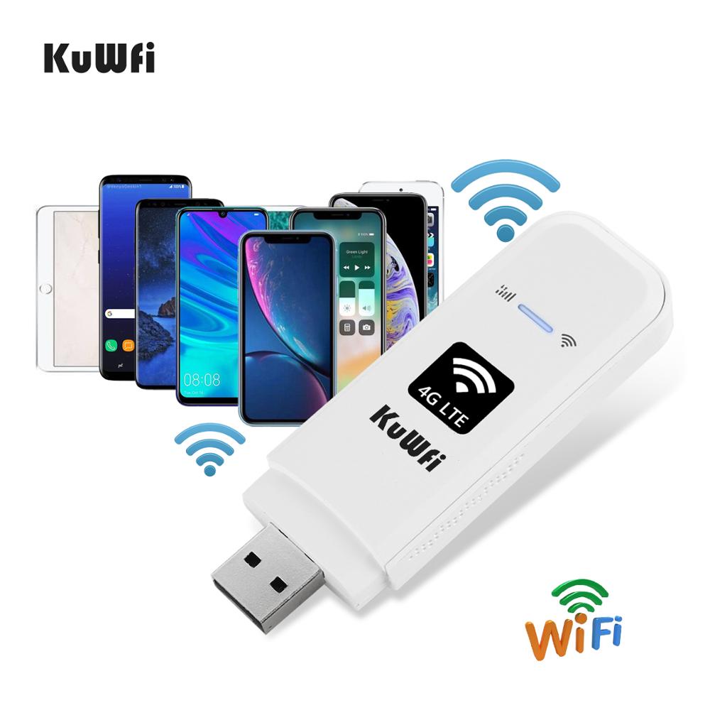 KuWFi-módem USB 4G LTE Cat 4 de 150Mbps, red 3G/4G, Dongle USB Universal desbloqueado, adaptador Wifi 4G SIM con interfaz TS9