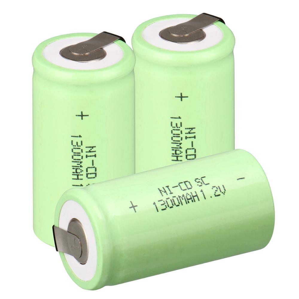 2 ~ 16PCS sub c sc oplaadbare batterij nicd 1.2 v batterij 1300mAh ni cd oplaadbare batterijen 1.2 v groen