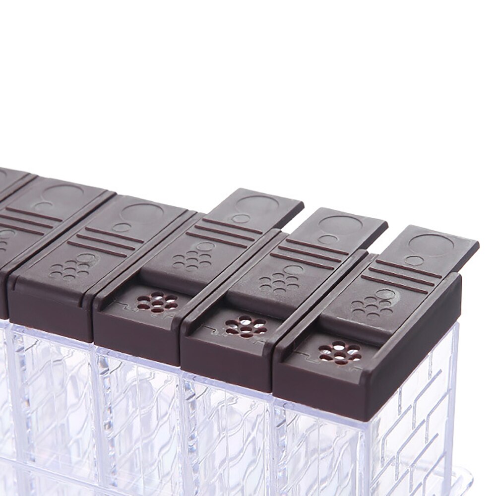 Caja de condimentos para especias, set de 6 unidades de tarros de sal y pimienta de PP para cocina, organizador de almacenamiento de especias, Organización del hogar