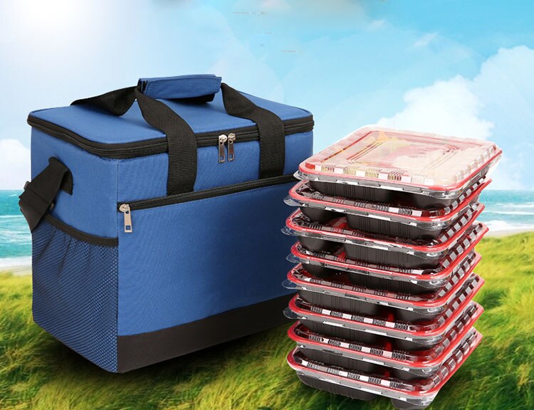 20L Waterdichte Koeltas Picknick Grote Doos Pak Ijs Auto Verse Pakket Isolatie Zak Maaltijd Pakket Geïsoleerde Koeltas TT29: BLUE
